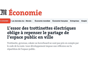 LE MONDE Economique l'essor de la trottinette électrique